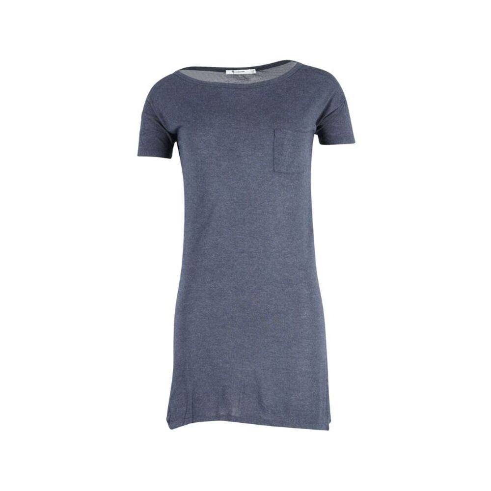 T by Alexander Wang Scoop Neck Mini Dress in Blue Rayon